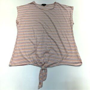 Lane Bryant Striped Sleeveless Tie Knot Front Top Womens Size 18/20